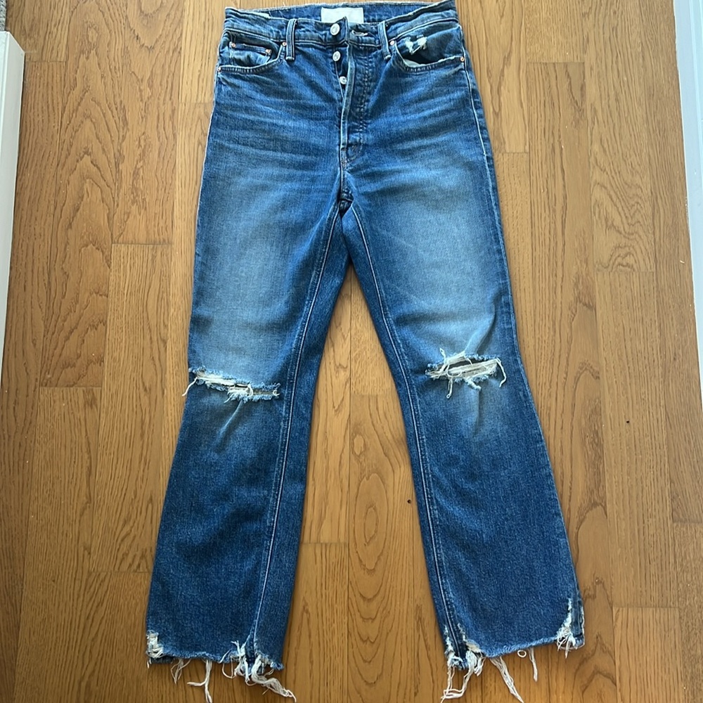 Mother Superior Tripper Chew Ankle Jeans - Size 27